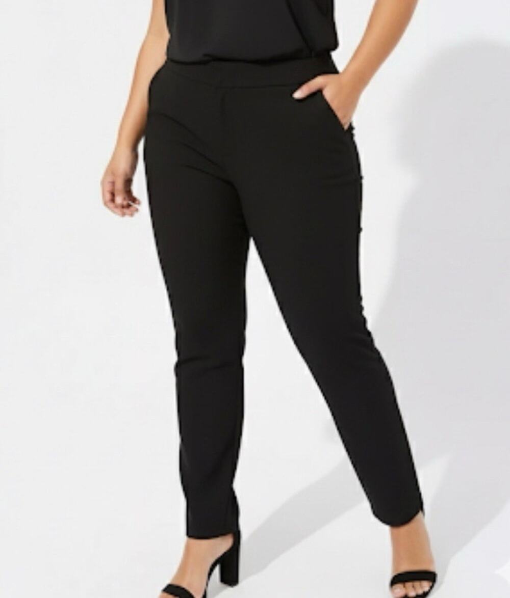 Slacks Torrid Mid Rise Dress Pants SZ 12 Regular Black Stretch Career Used 32x28